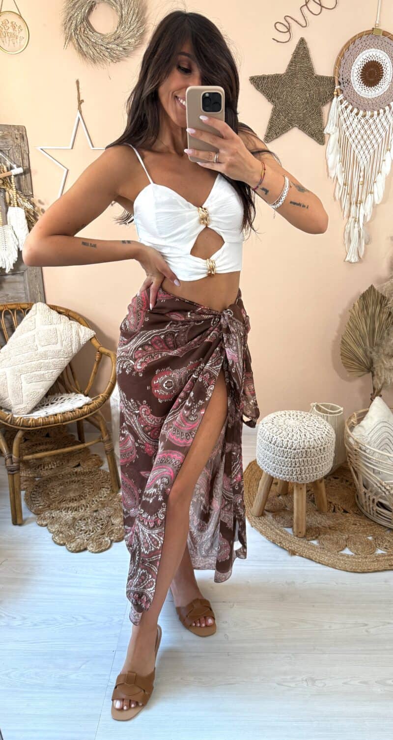 Crop top preformato dettaglio oro