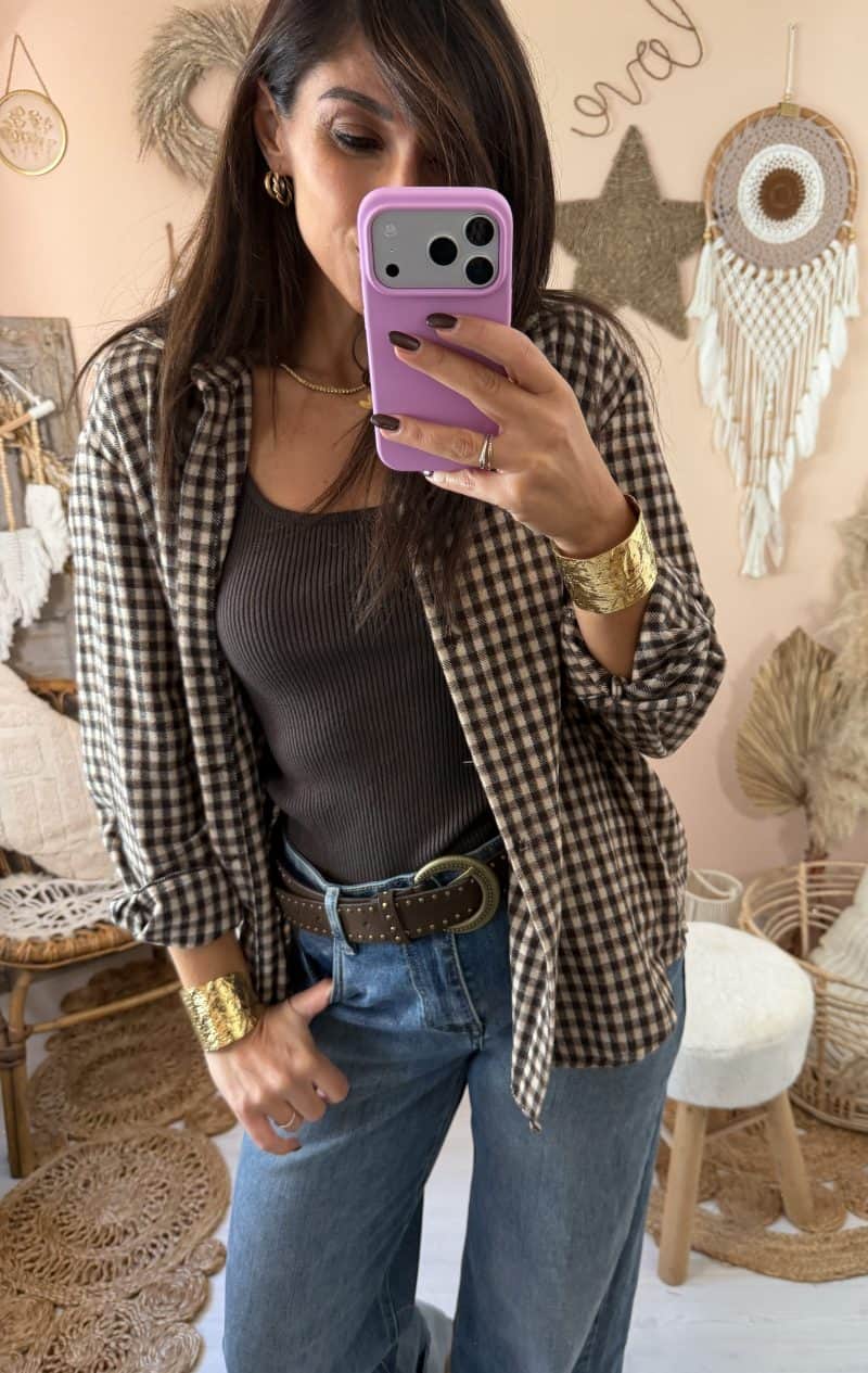 Camicia quadri felpata
