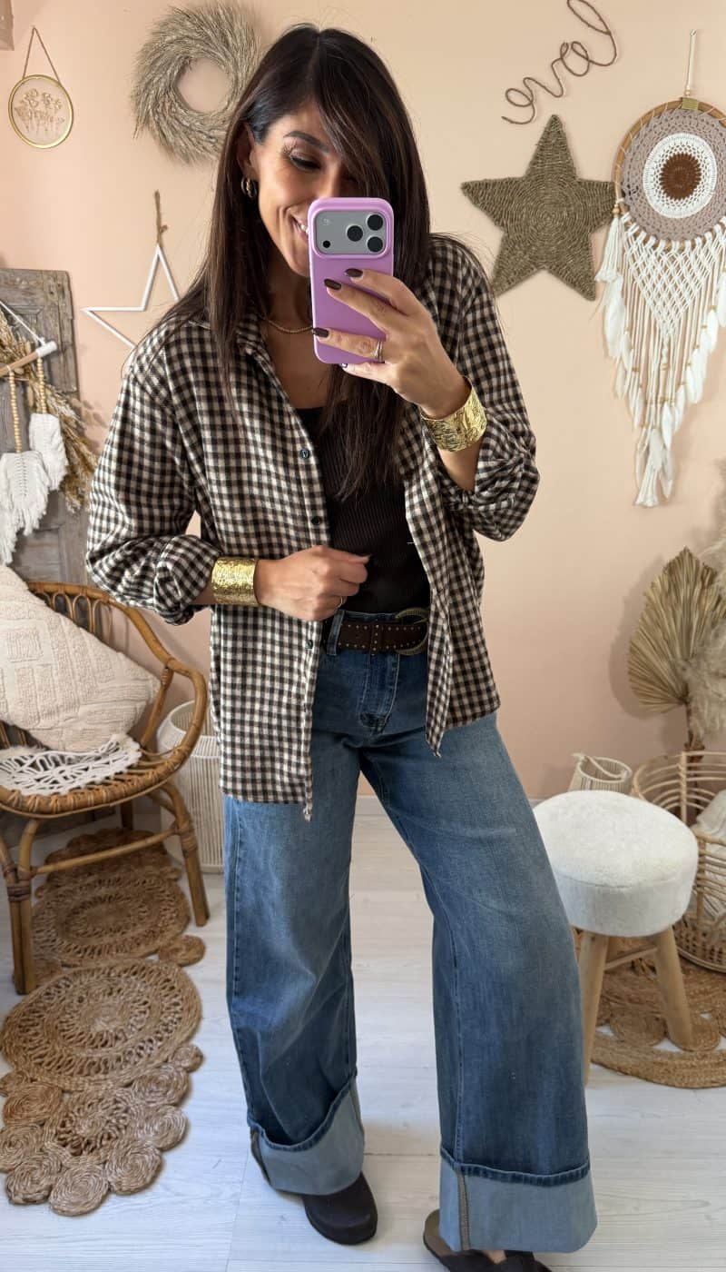 Camicia quadri felpata