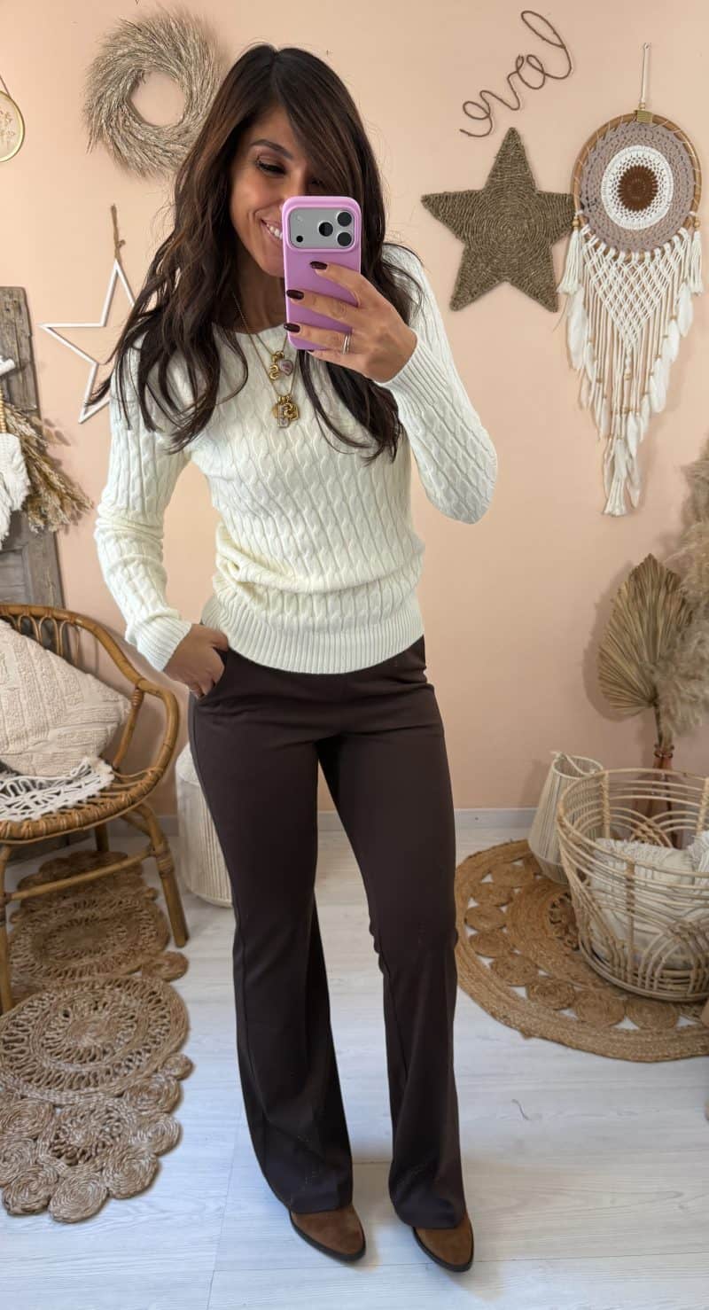 Pantalone a zampa punto milano Duda
