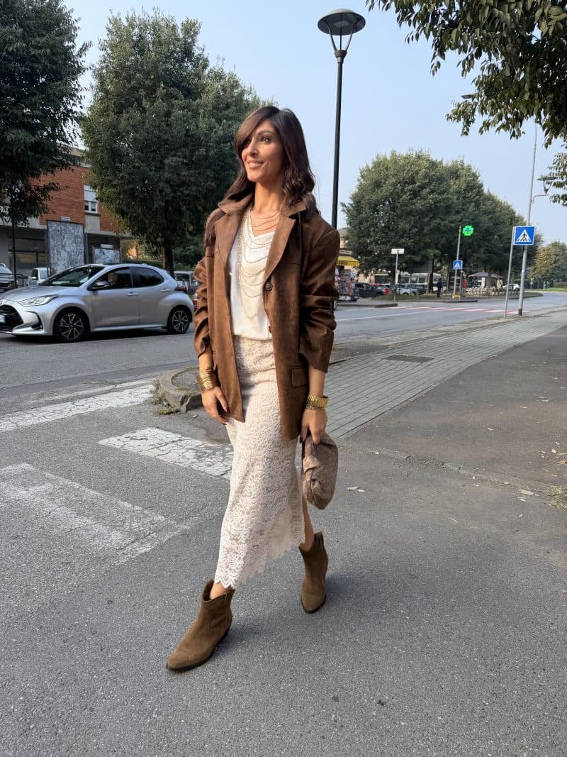 Longuette pizzo crema