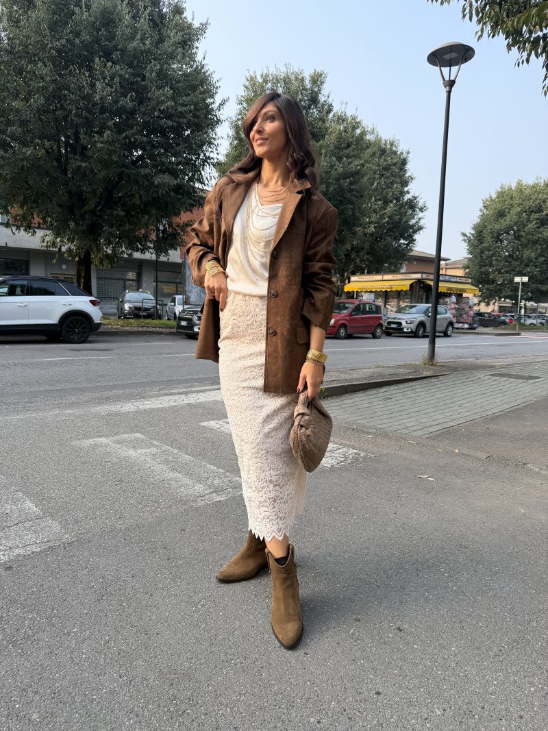 Longuette pizzo crema