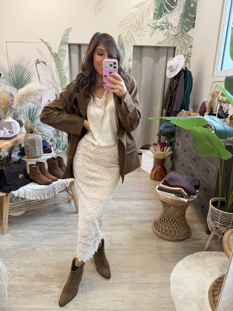 Longuette pizzo crema