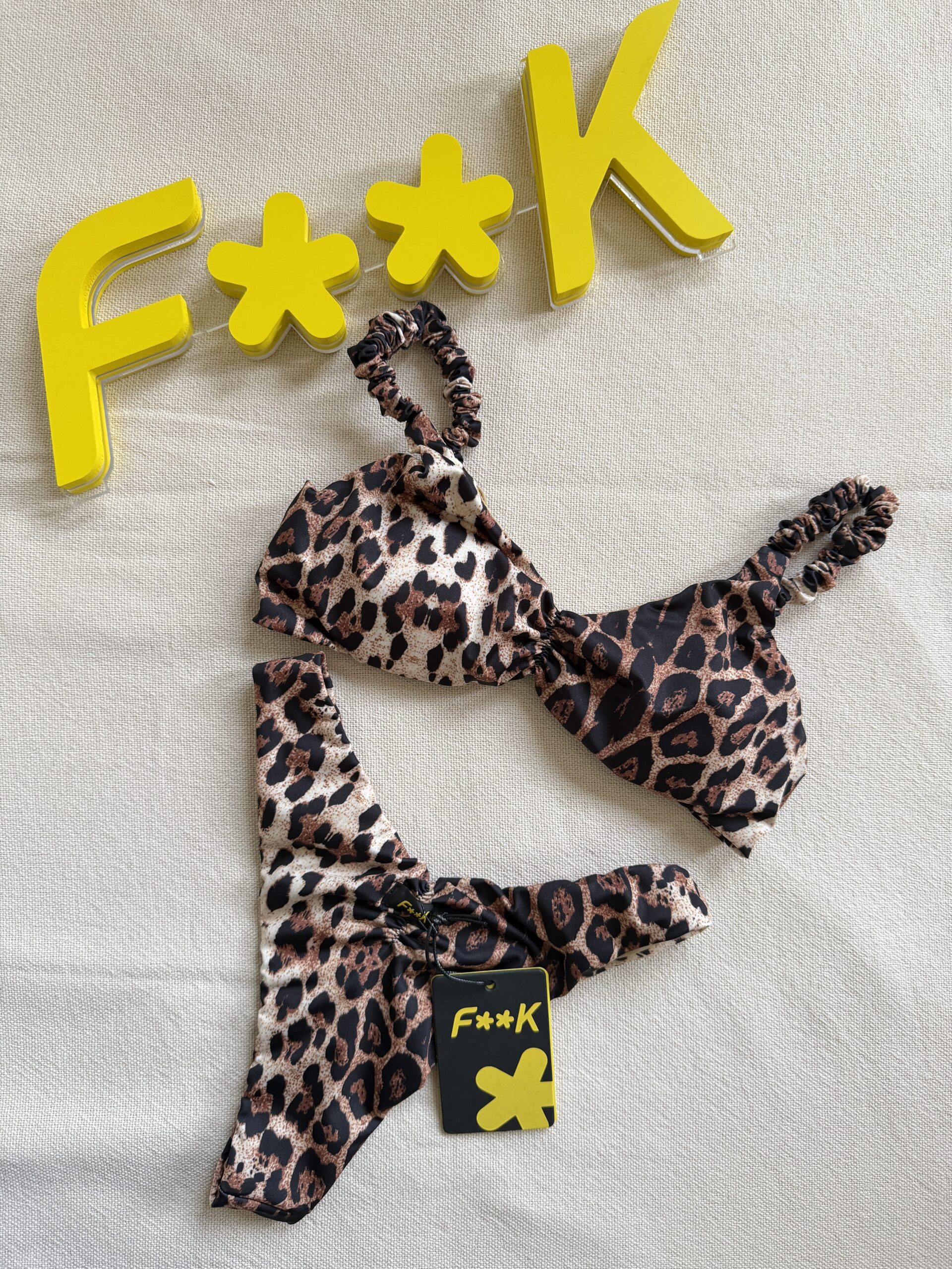 Costume F**K bralette & brasiliana stampa maculata