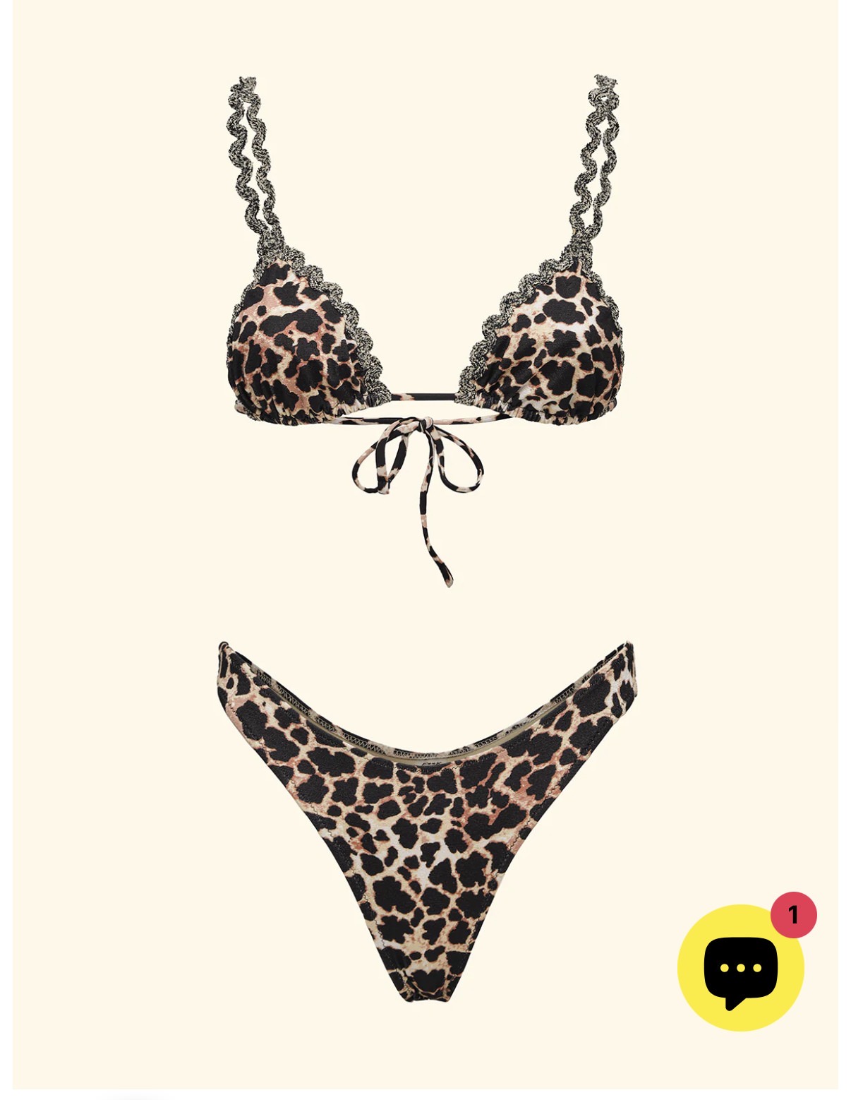 Costume F**K Triangolo ricamato e brasiliana stampa maculata