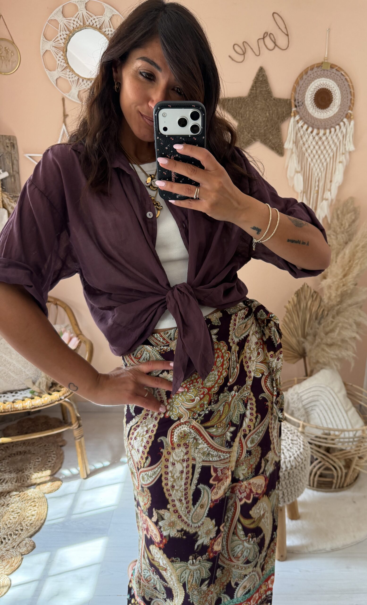 Camicia mussola cotone con nodo Duda