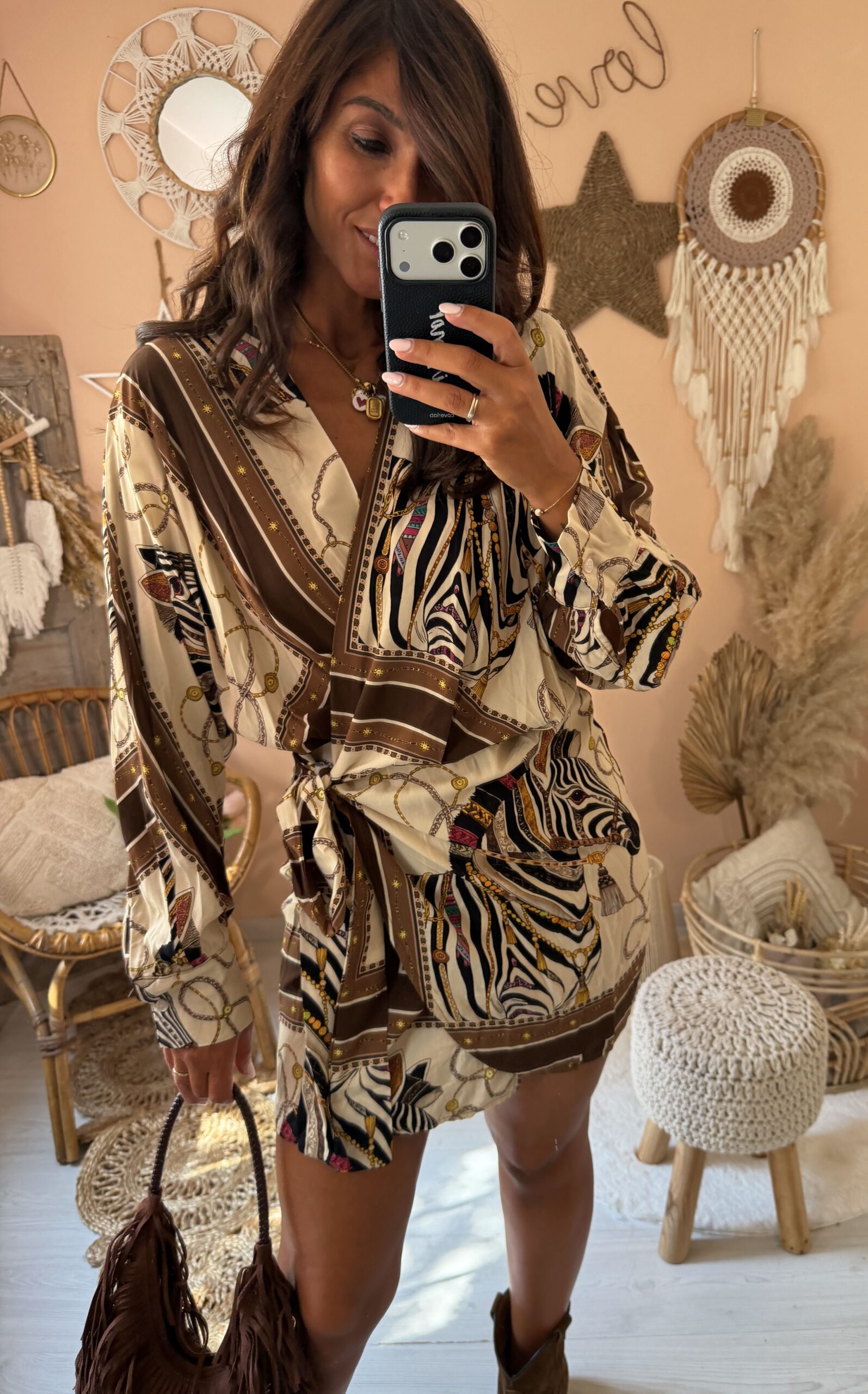 Abito kimono viscosa fantasia