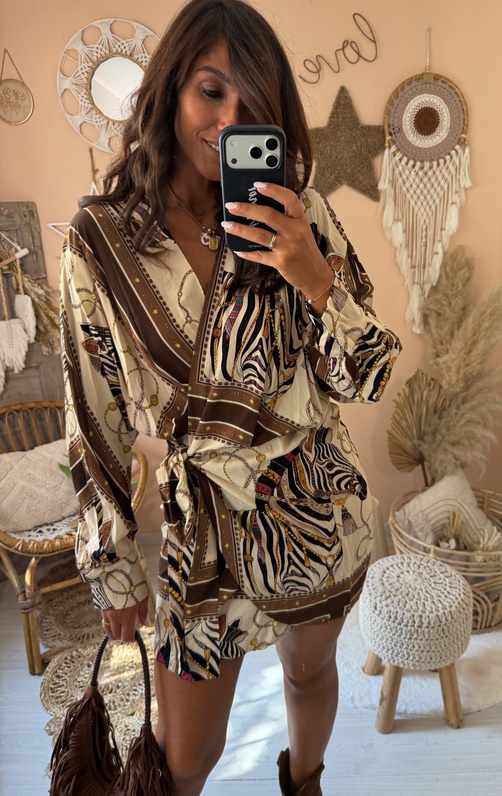 Abito kimono viscosa fantasia