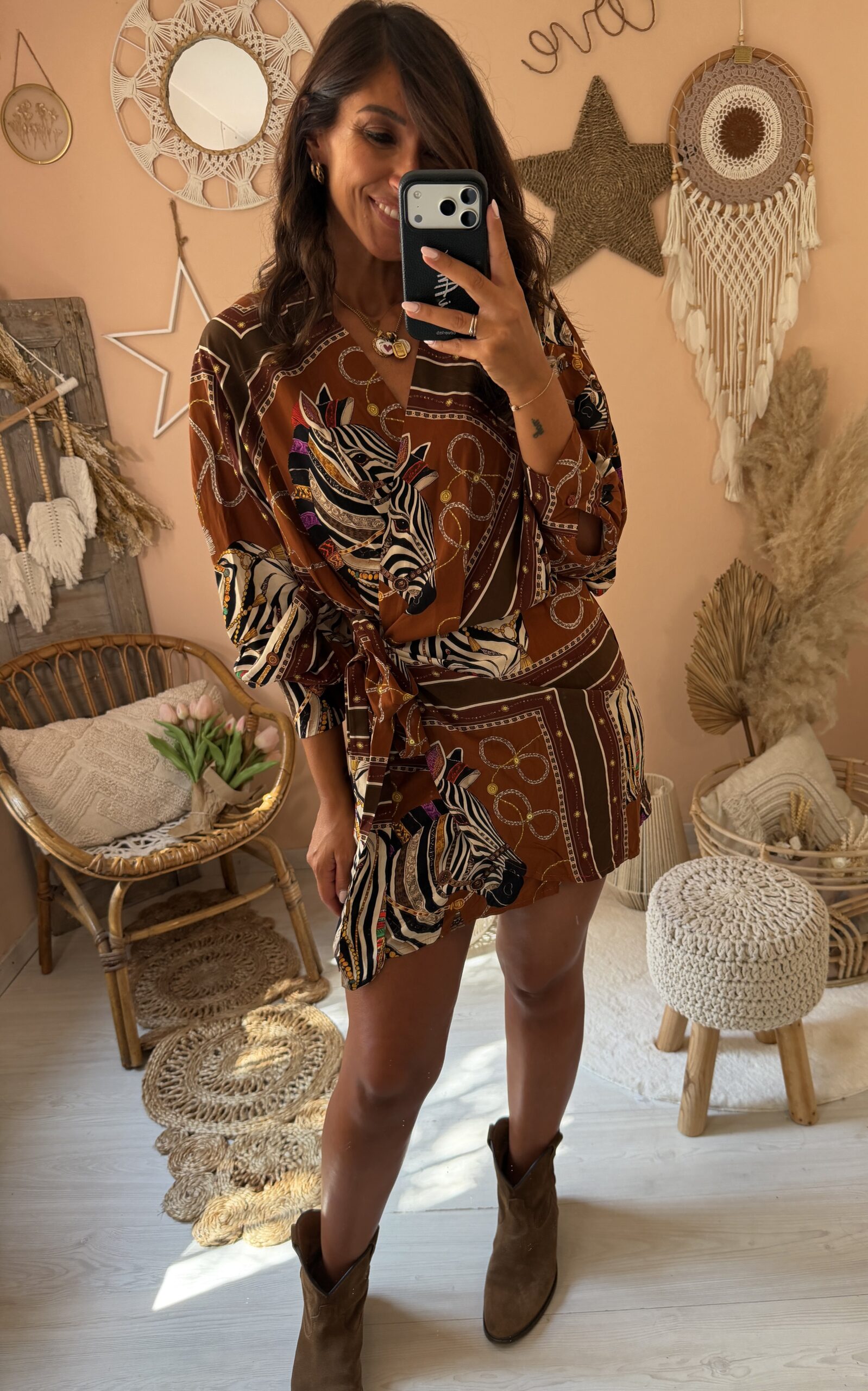Abito kimono viscosa fantasia