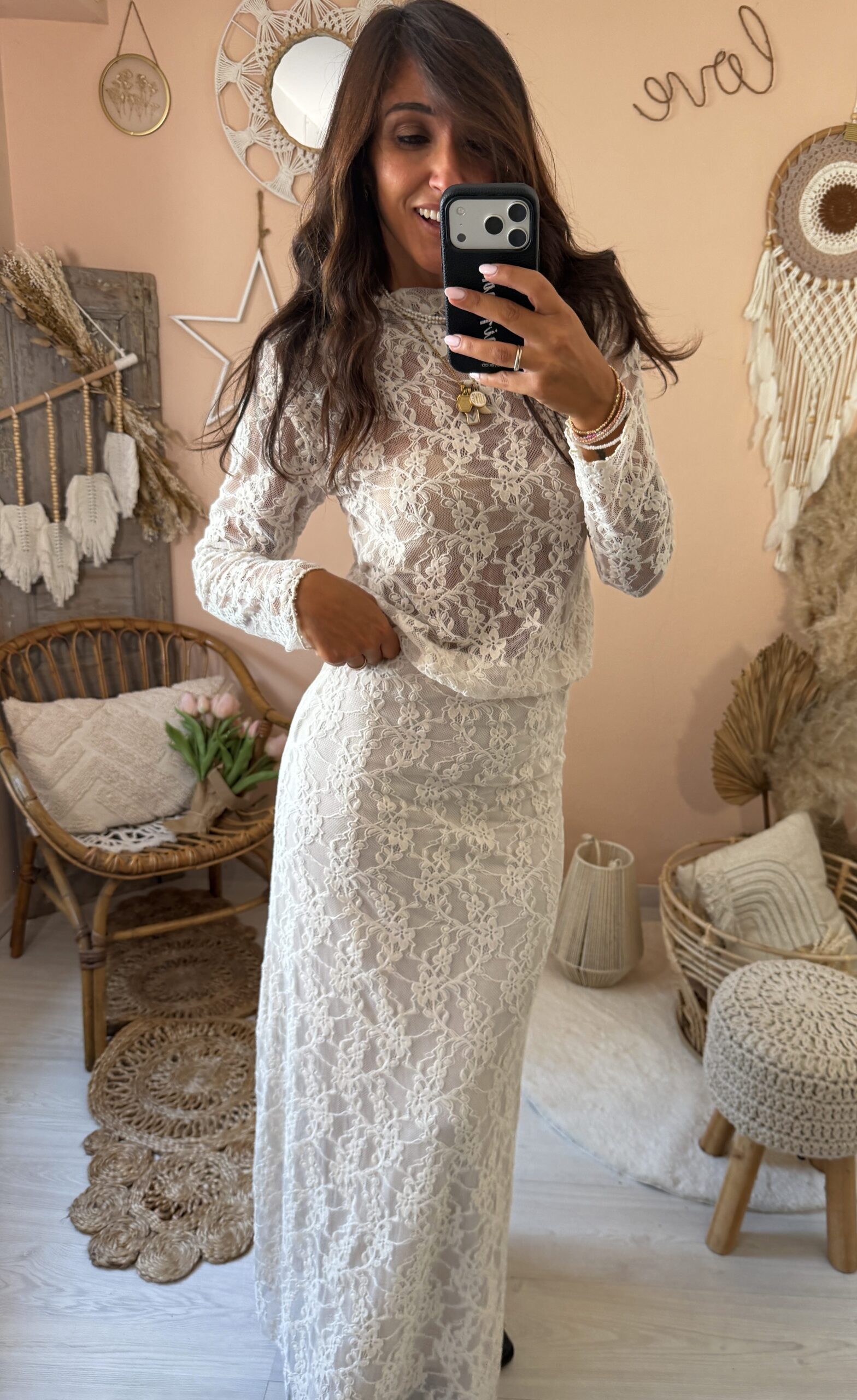 Coordinato gonna e maglia pizzo