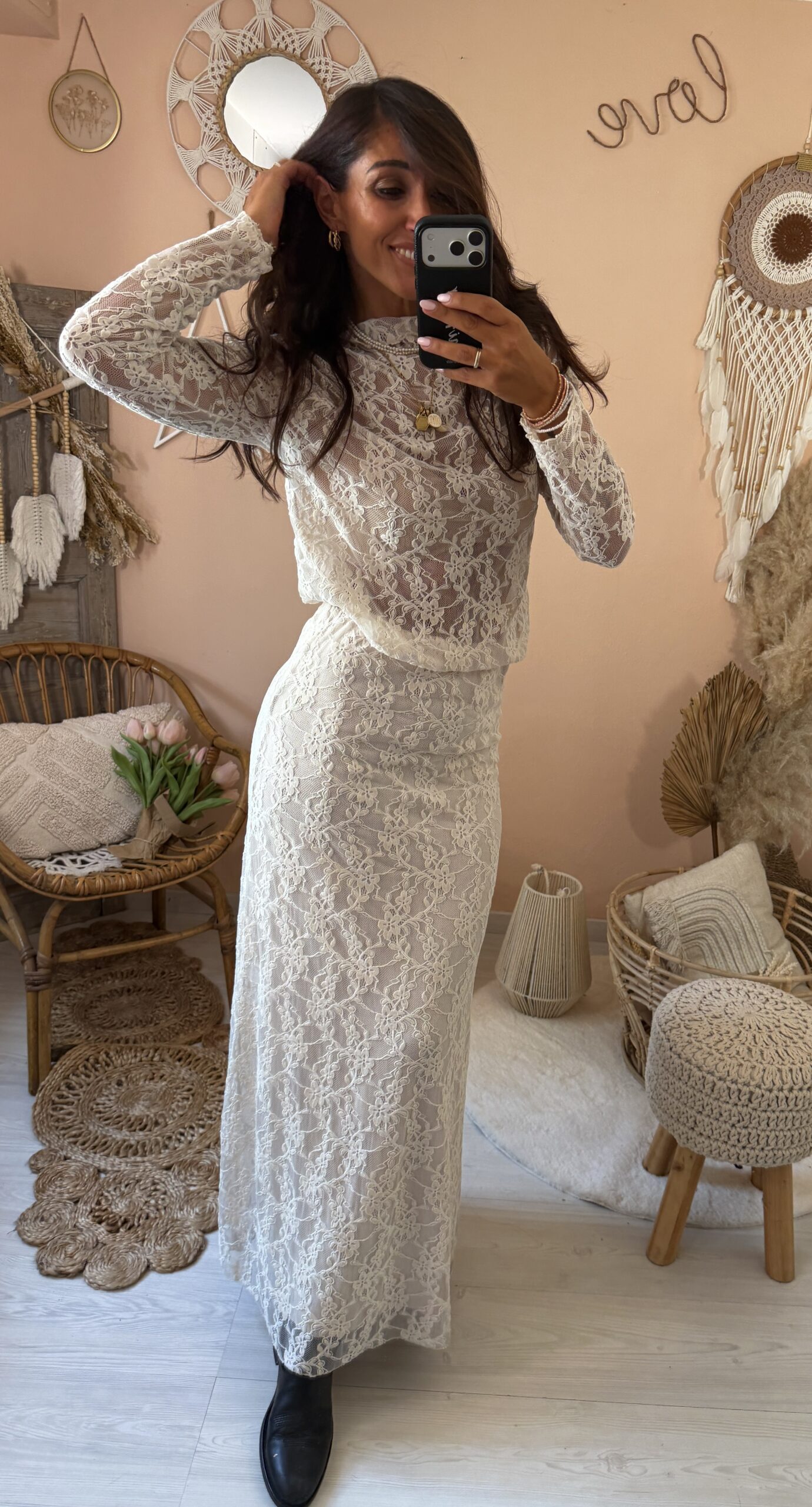 Coordinato gonna e maglia pizzo