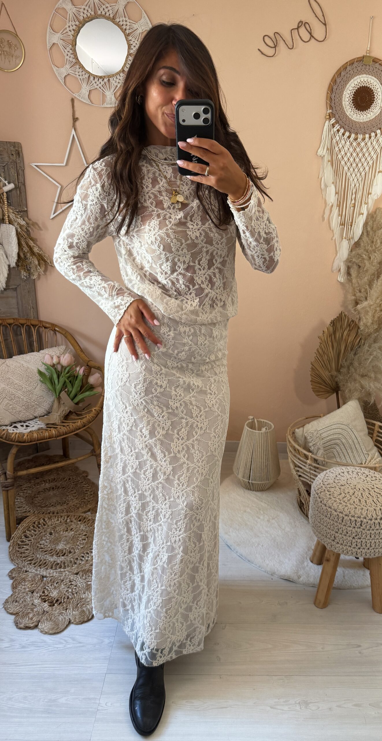 Coordinato gonna e maglia pizzo