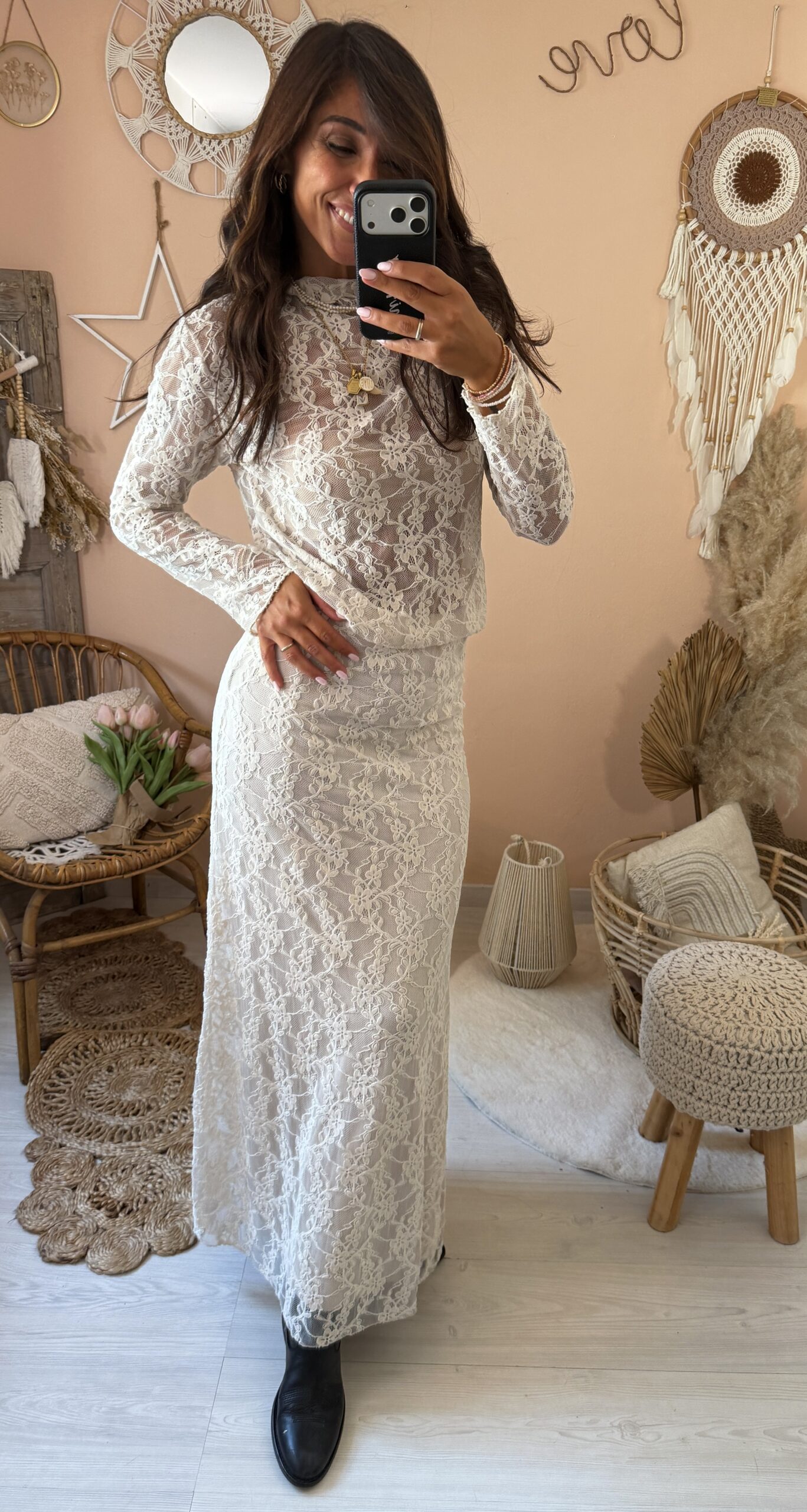 Coordinato gonna e maglia pizzo