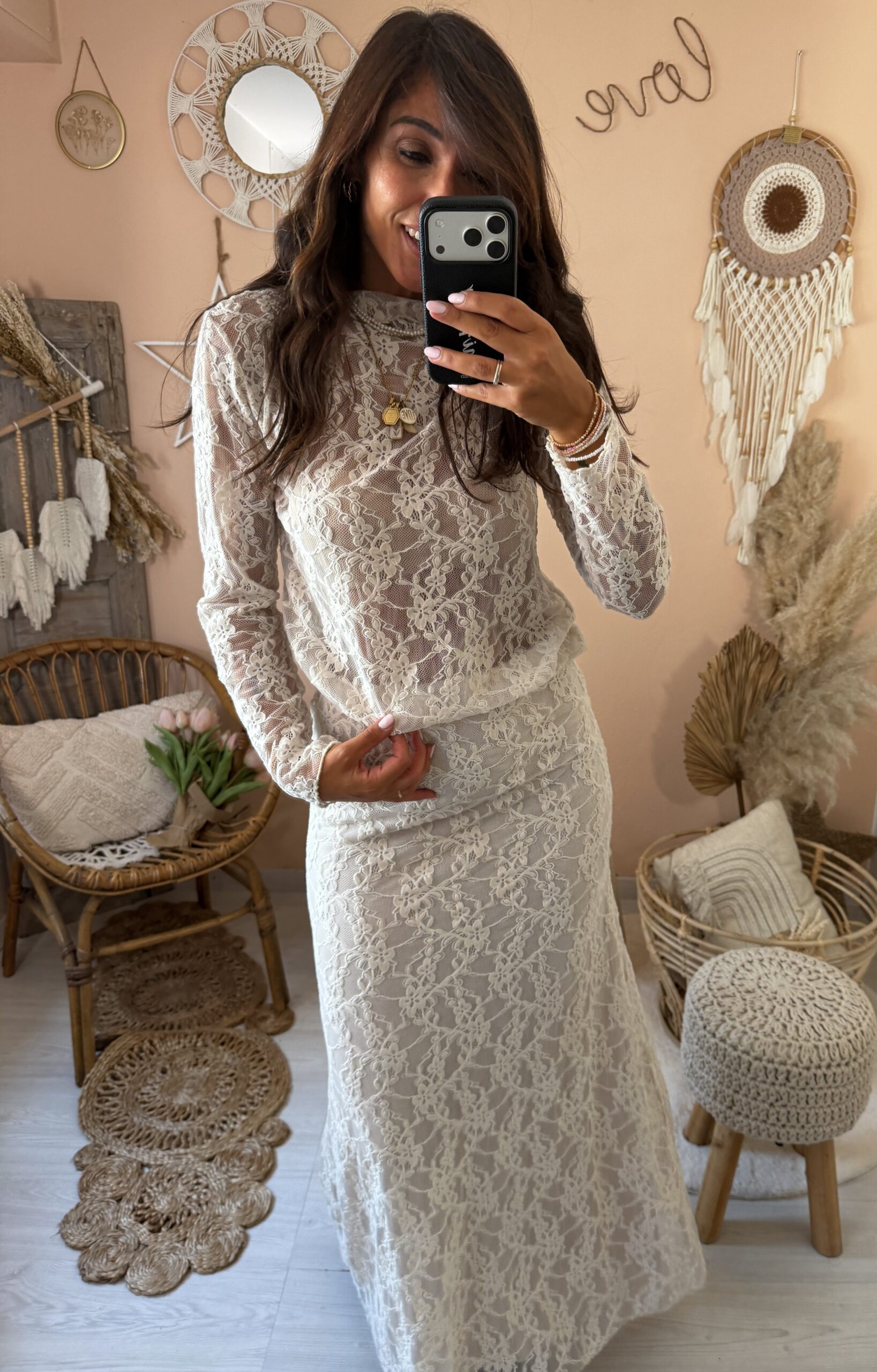 Coordinato gonna e maglia pizzo