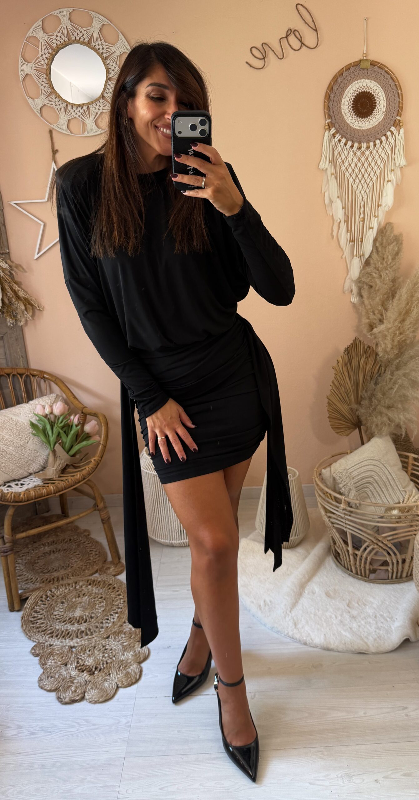 Abito lumina corto drappeggiato
