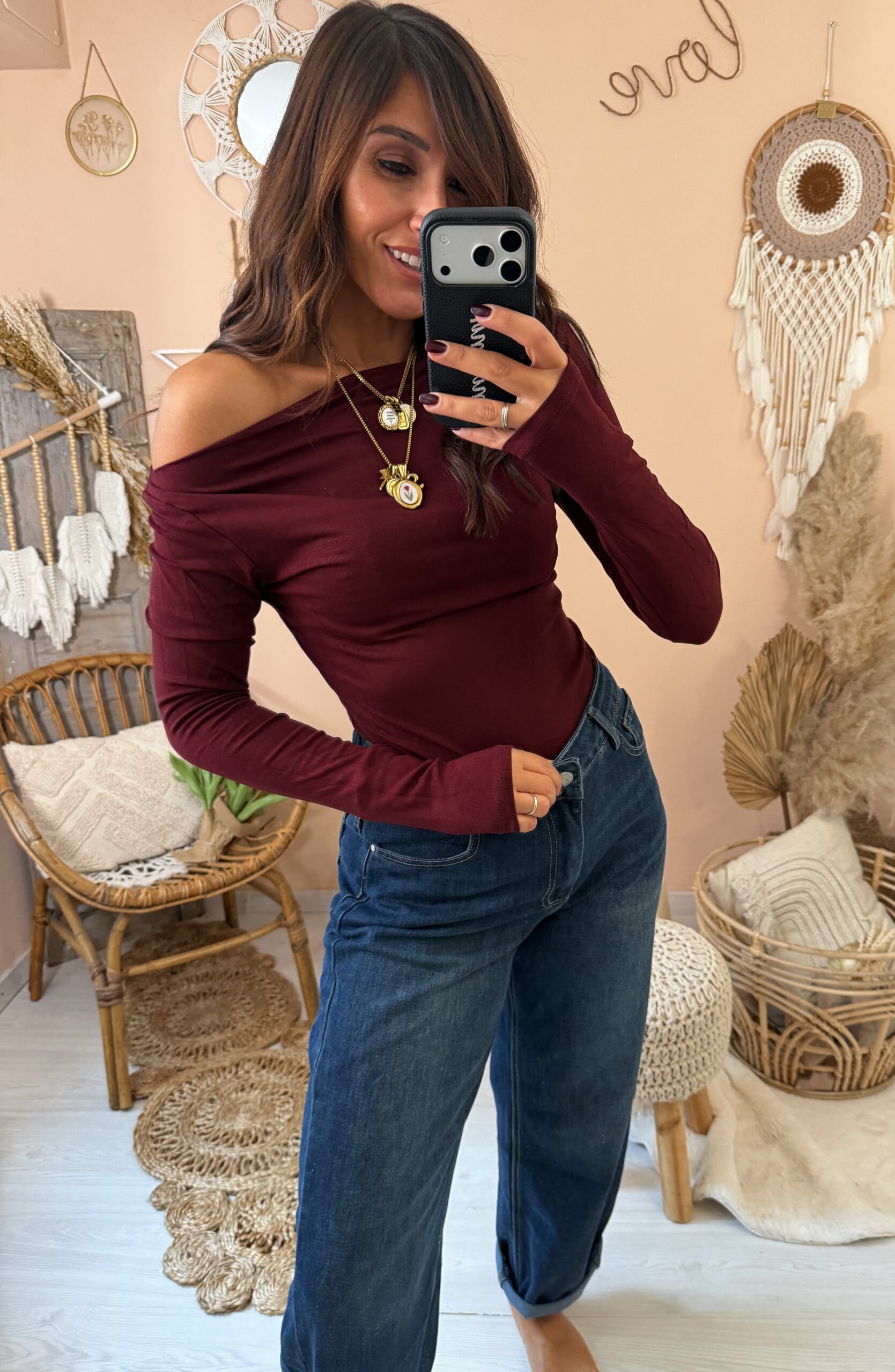 Maglia barchetta aderente