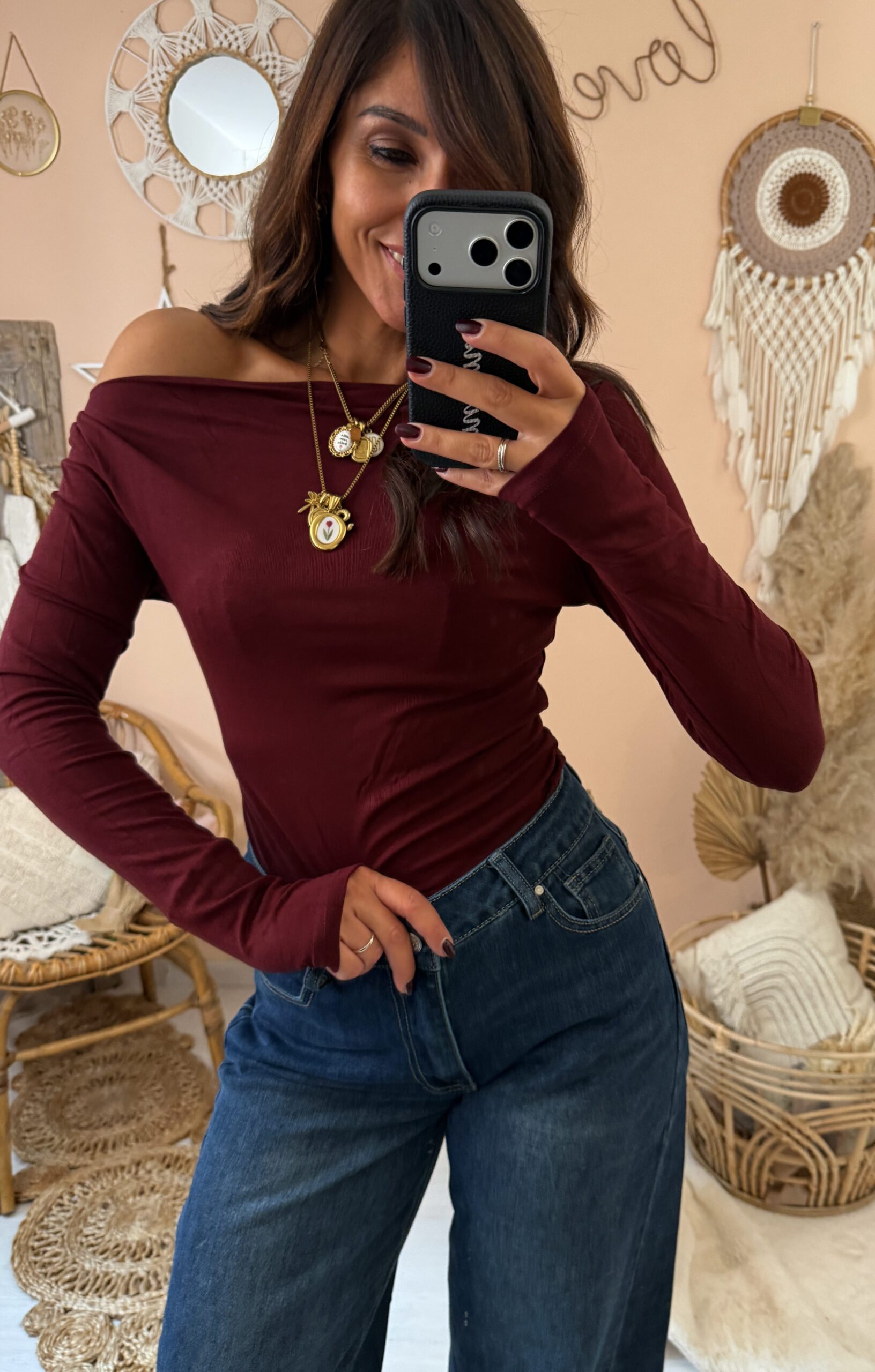 Maglia barchetta aderente