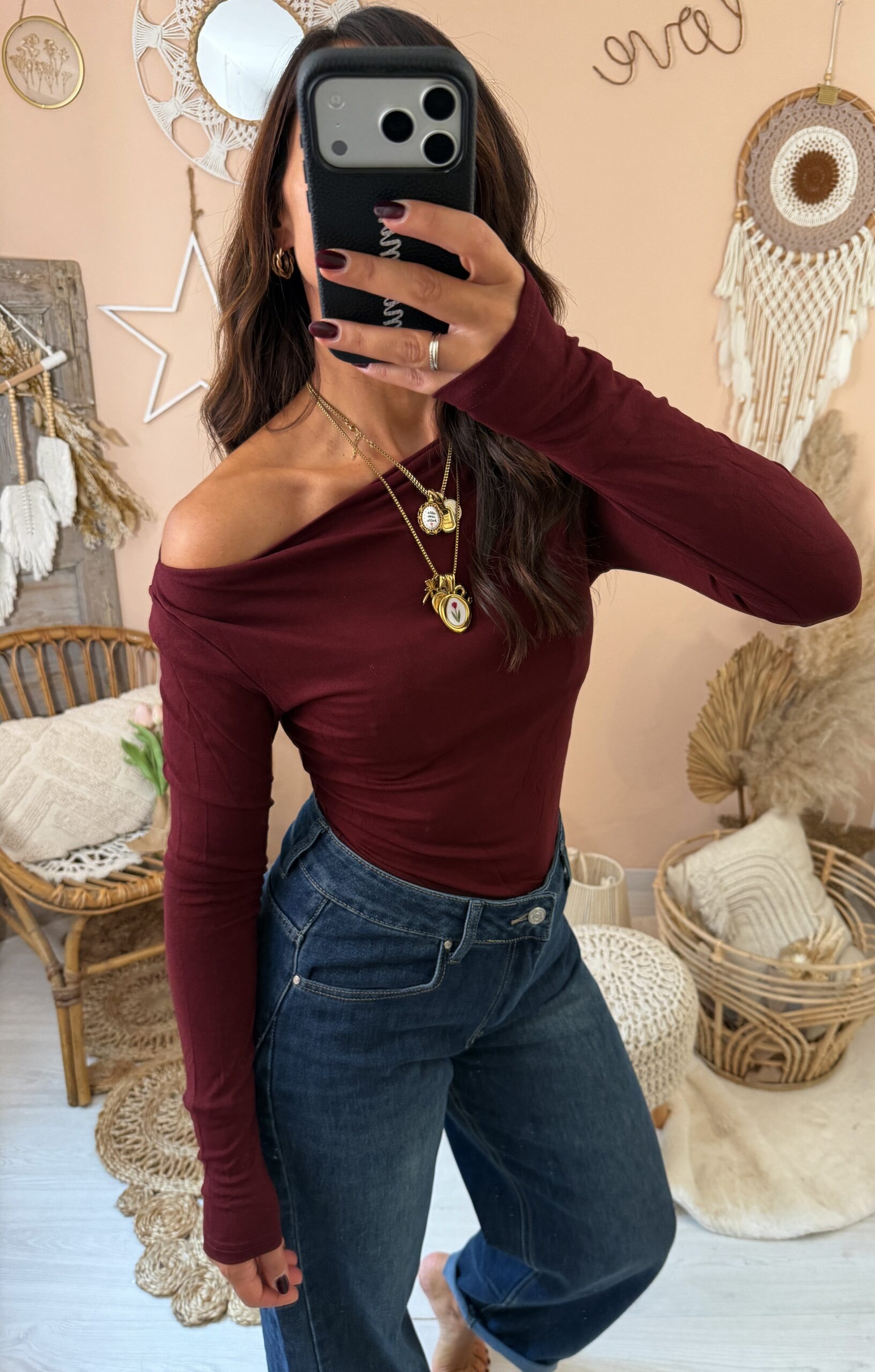 Maglia barchetta aderente