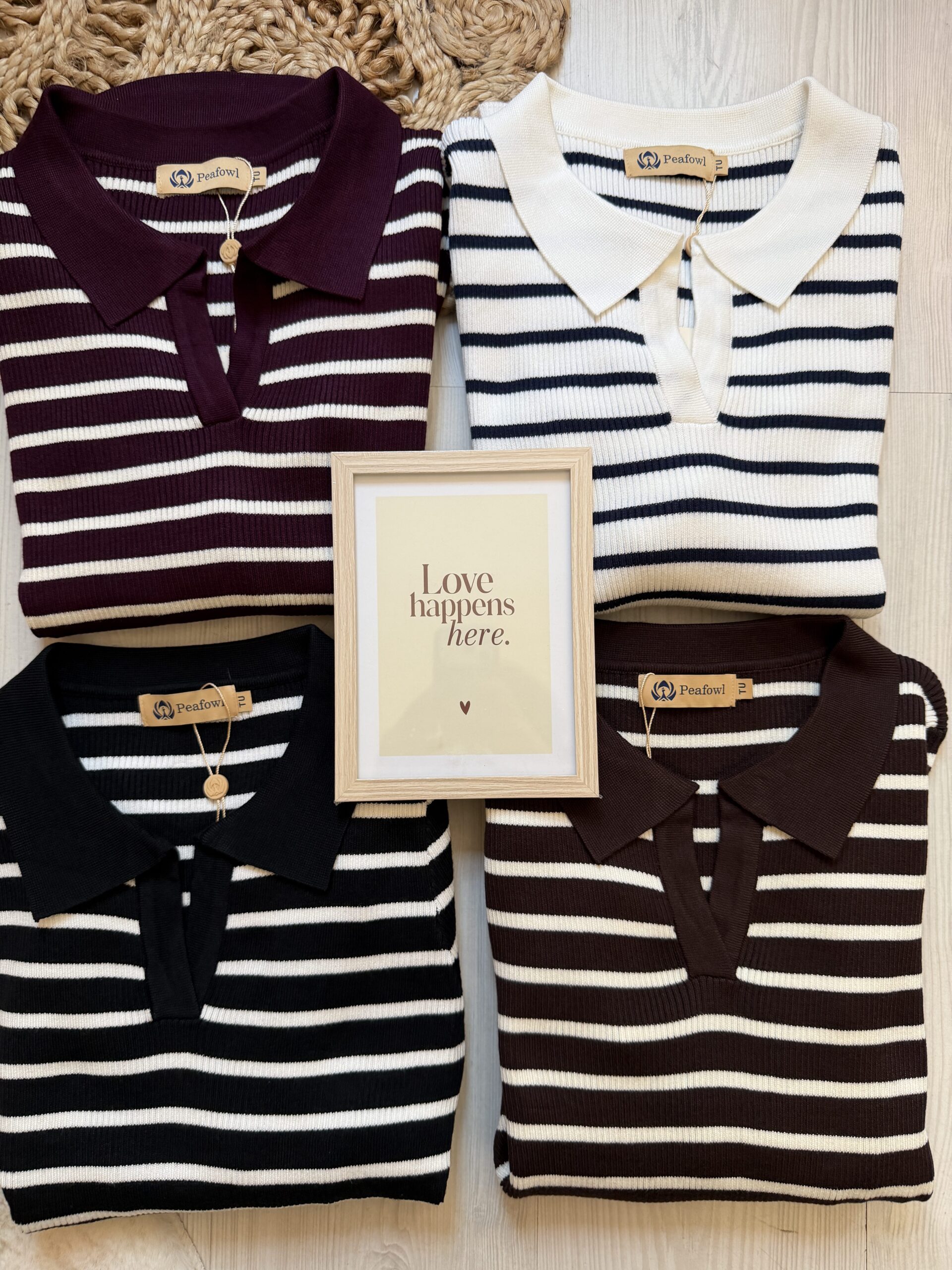 Maglia righe con colletto polo