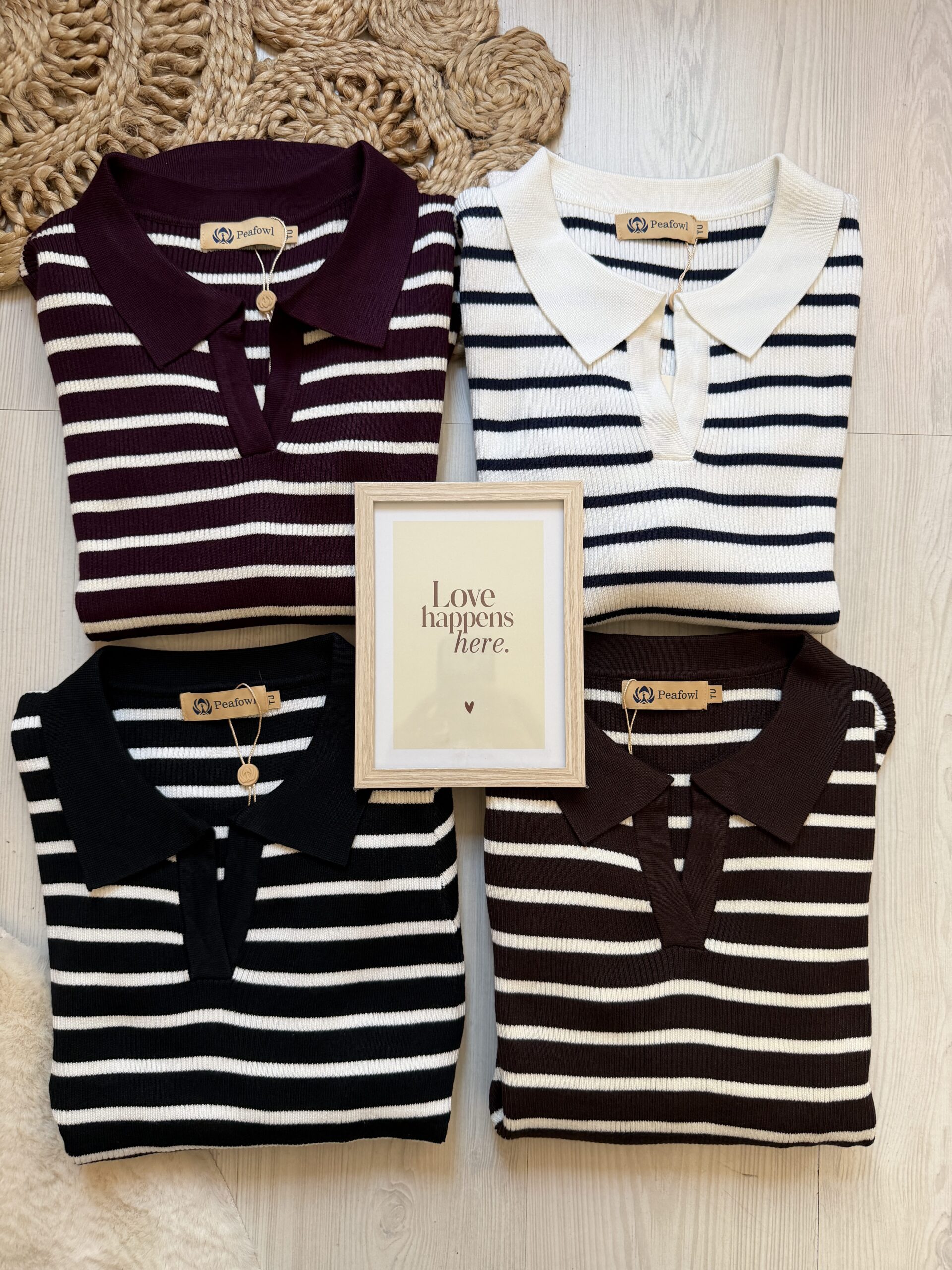 Maglia righe con colletto polo
