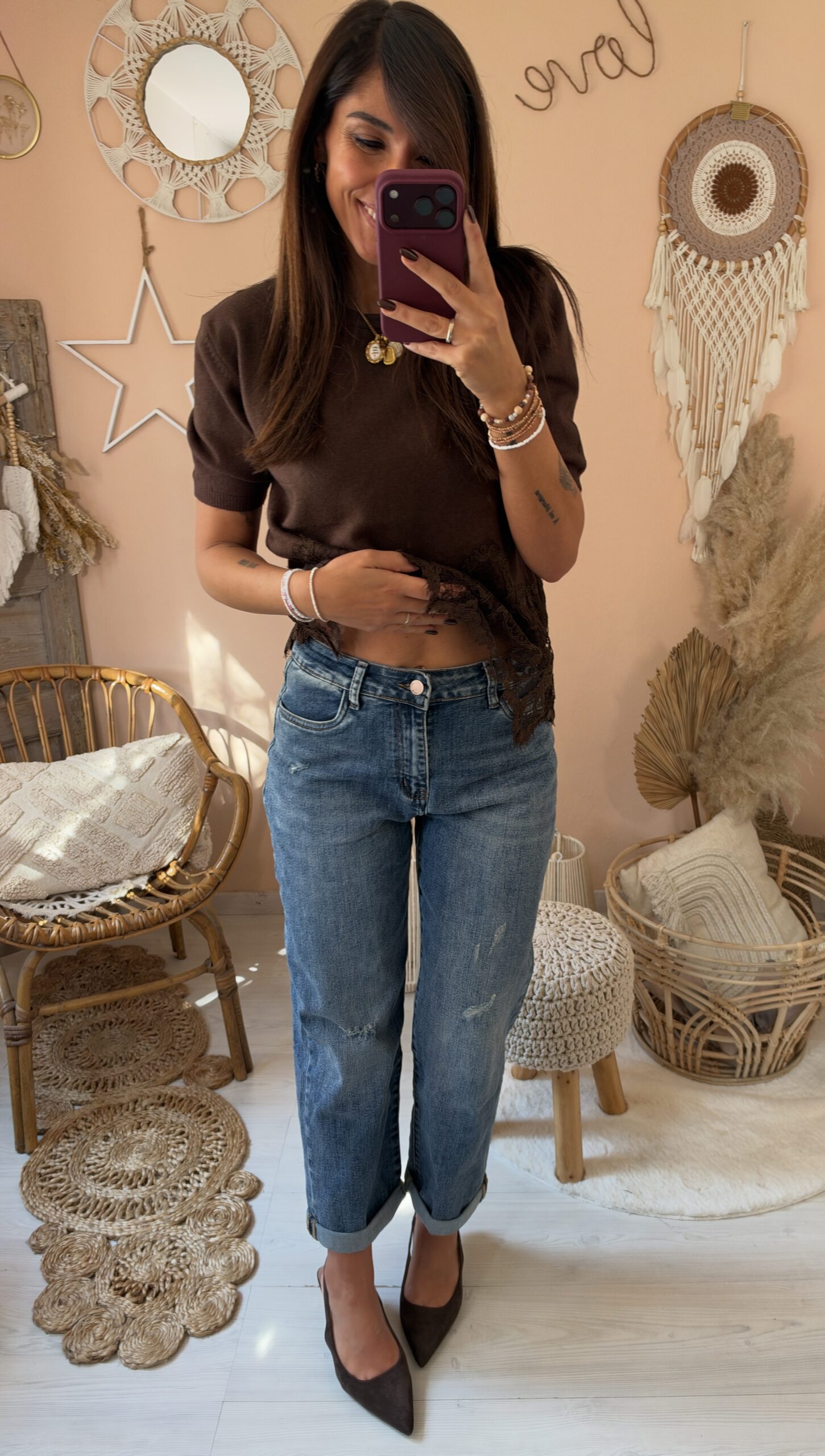 Jeans momfit lavaggio medio