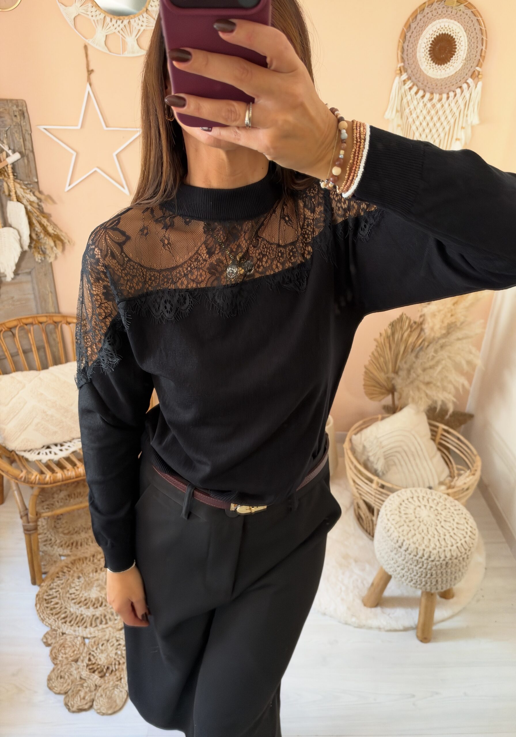 Maglioncino susymix primo peso con spalle pizzo