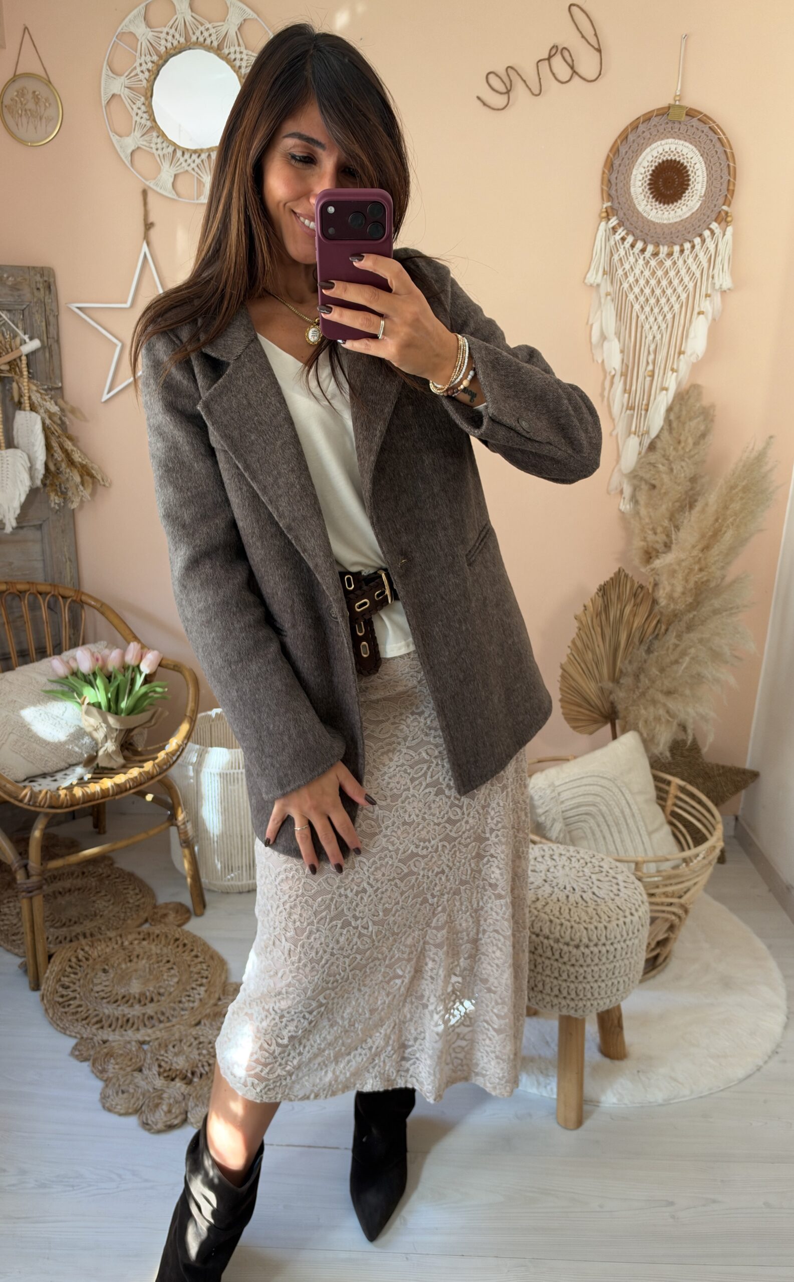 Giacca 50% lana Susymix Fango