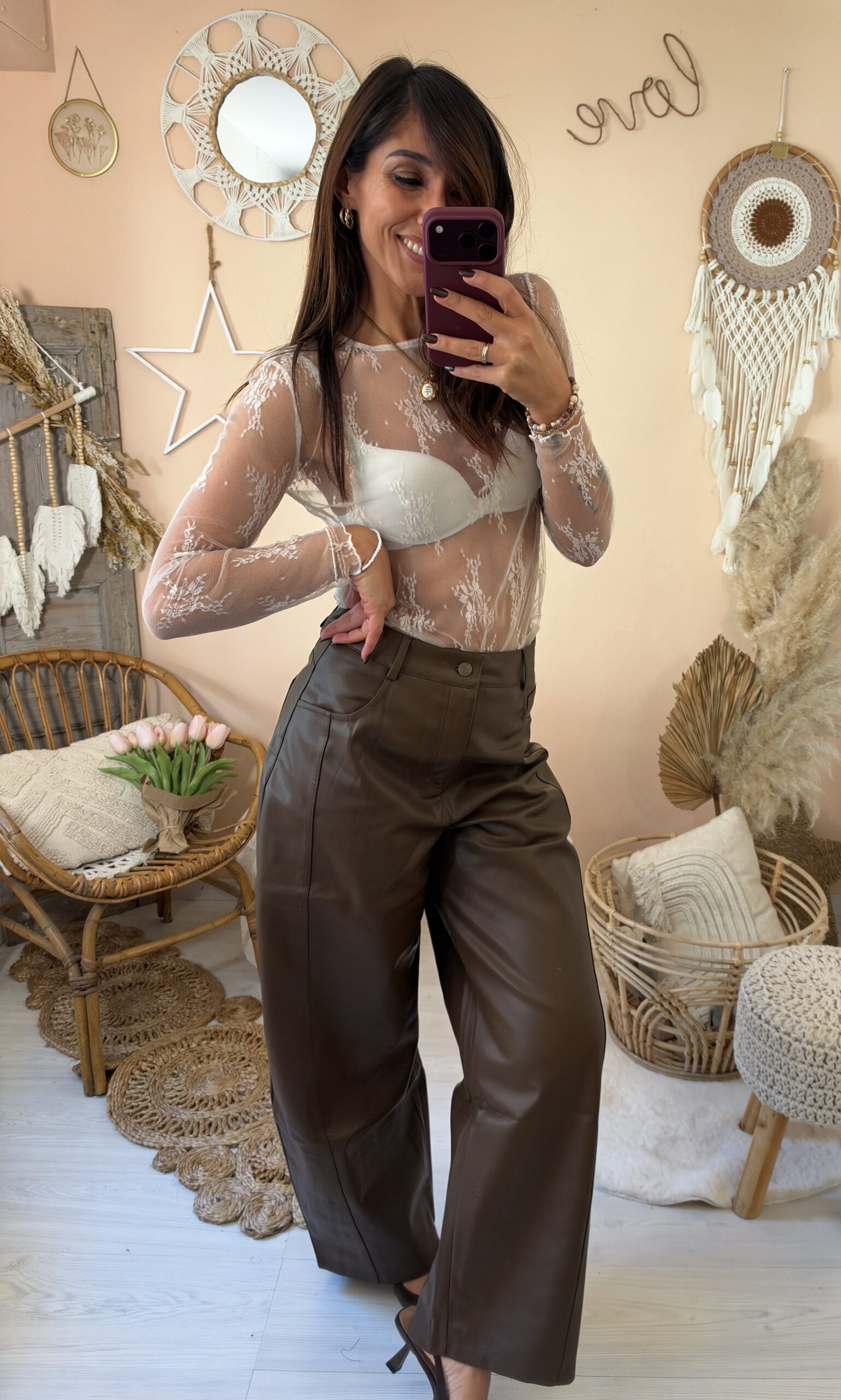 Pantalone baloon ecopelle