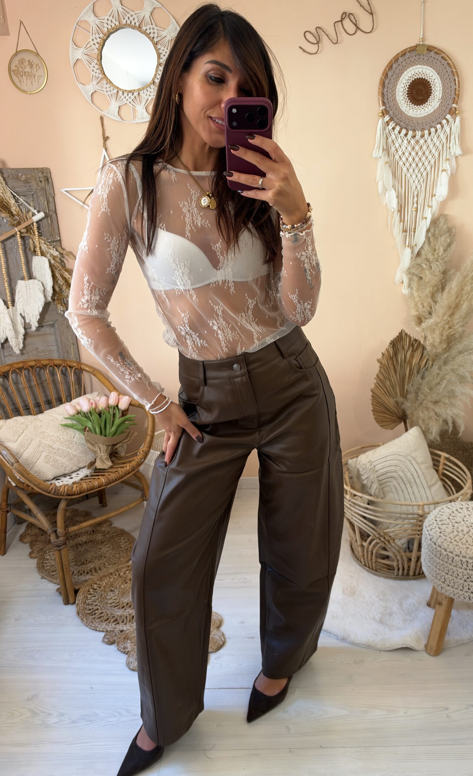 Pantalone baloon ecopelle