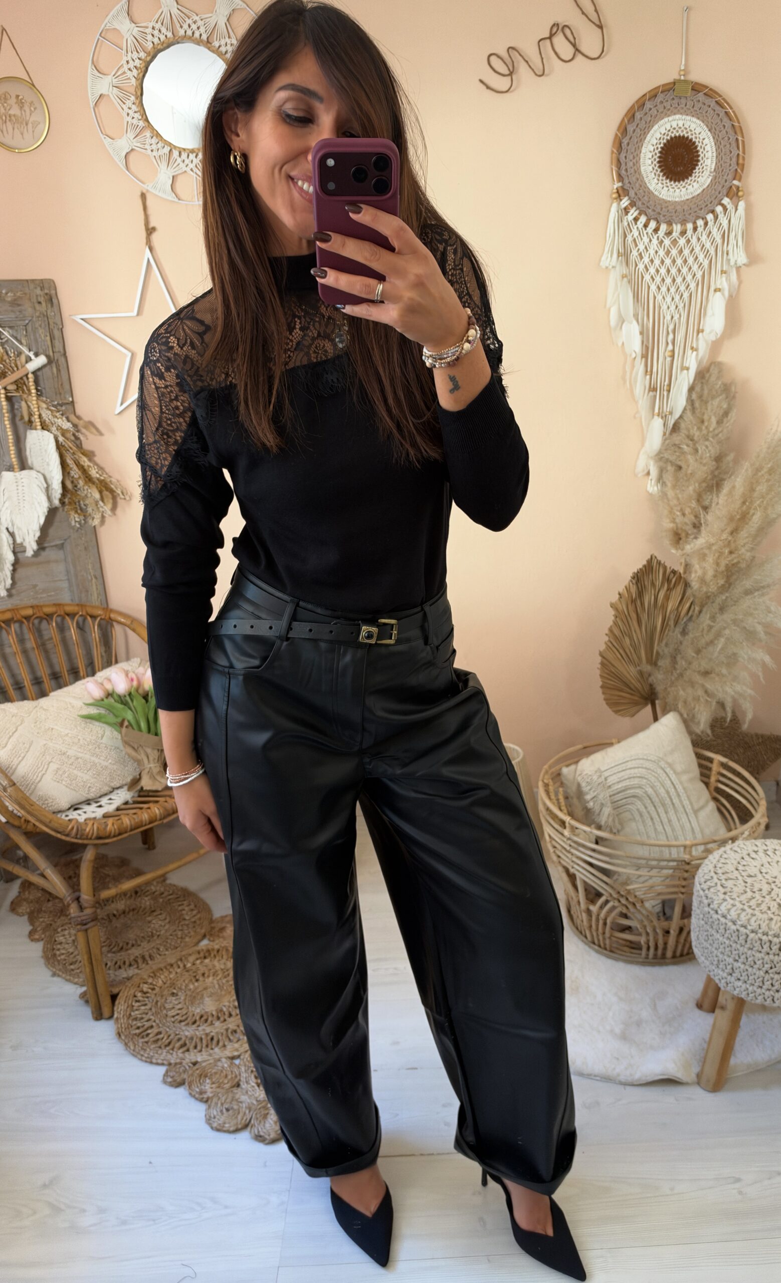 Pantalone baloon ecopelle