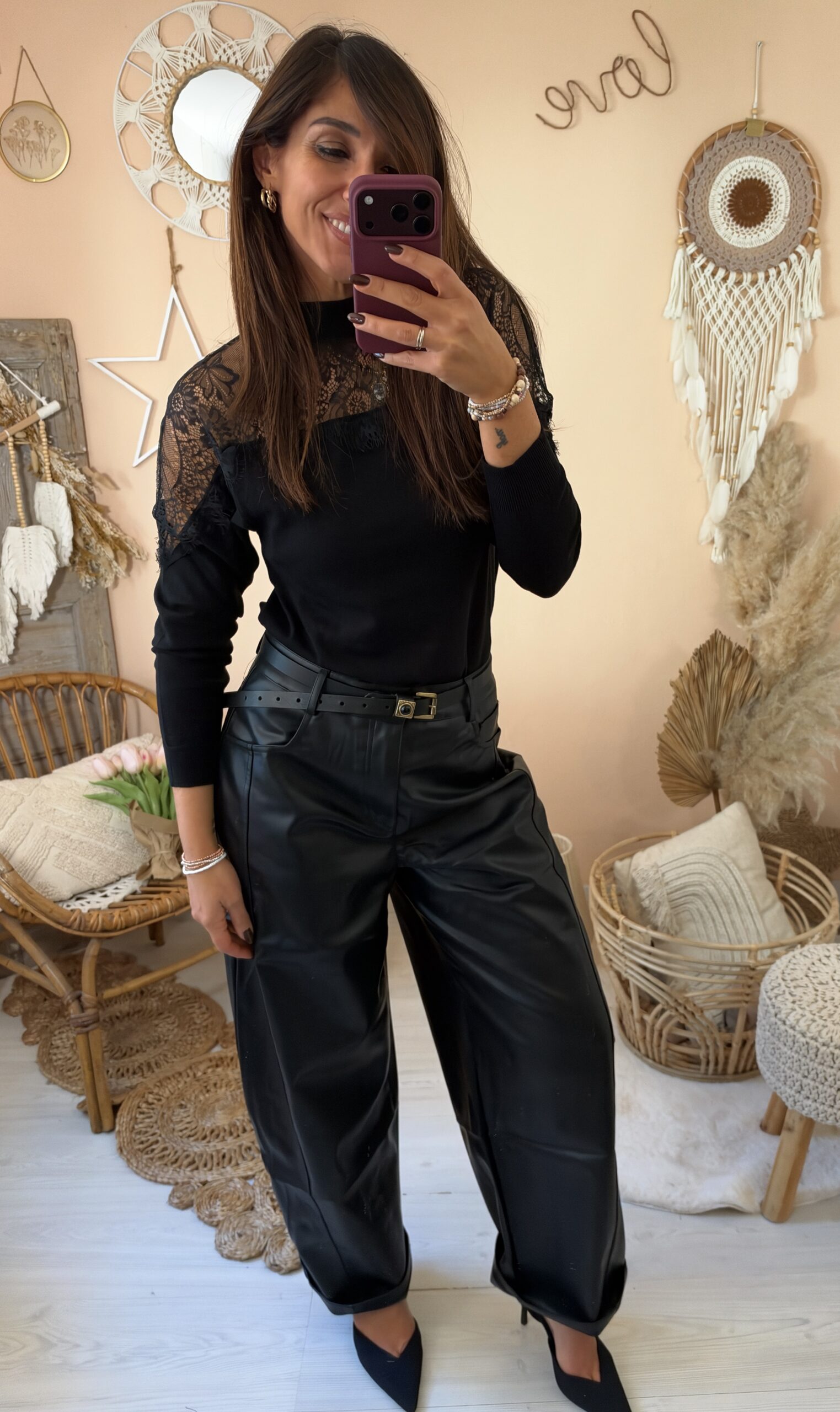 Pantalone baloon ecopelle