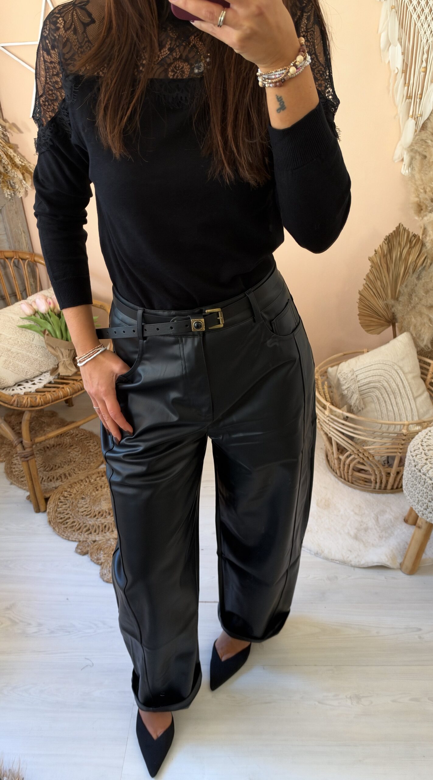 Pantalone baloon ecopelle