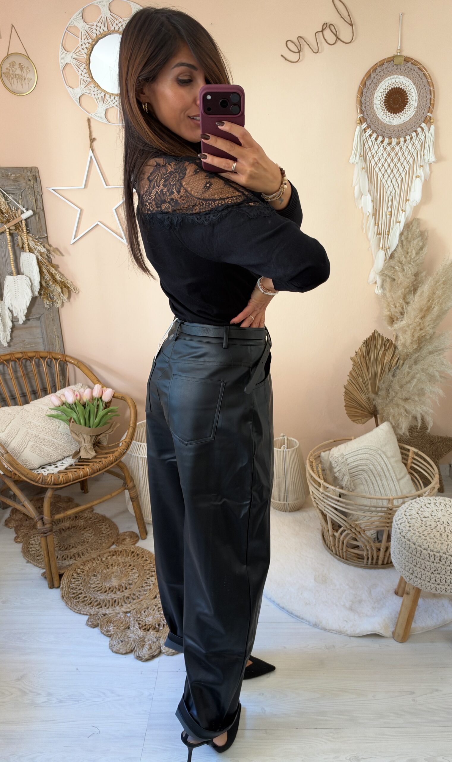 Pantalone baloon ecopelle