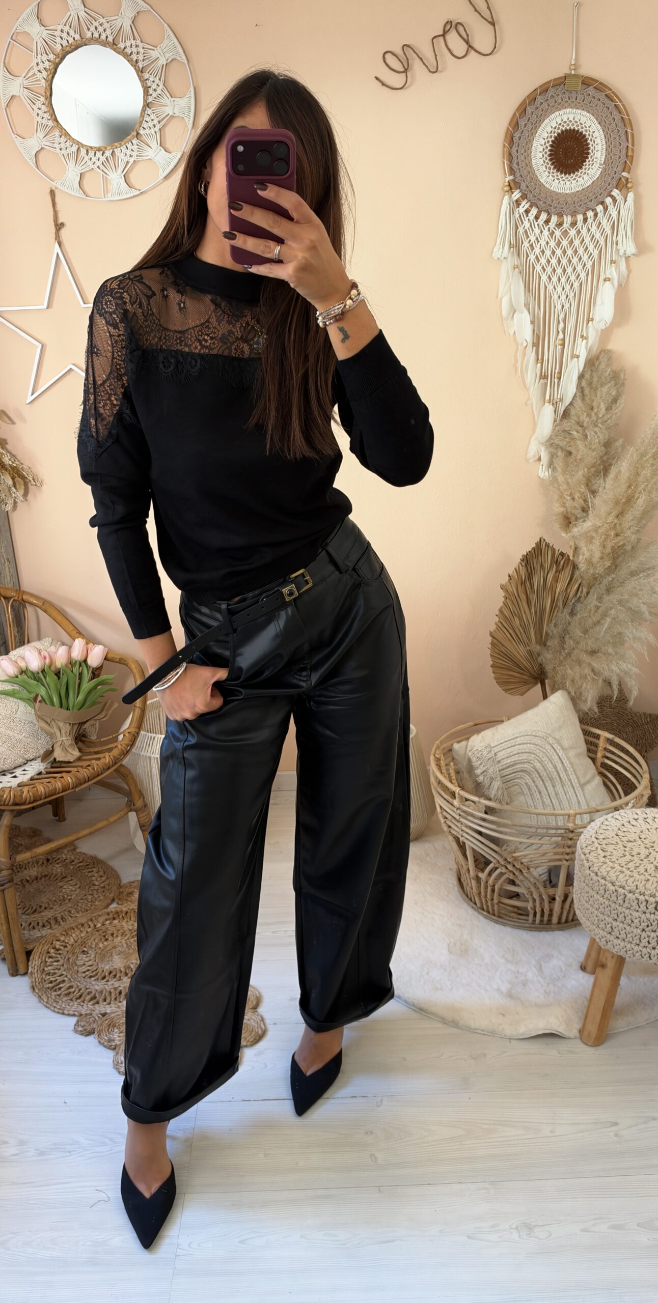 Pantalone baloon ecopelle